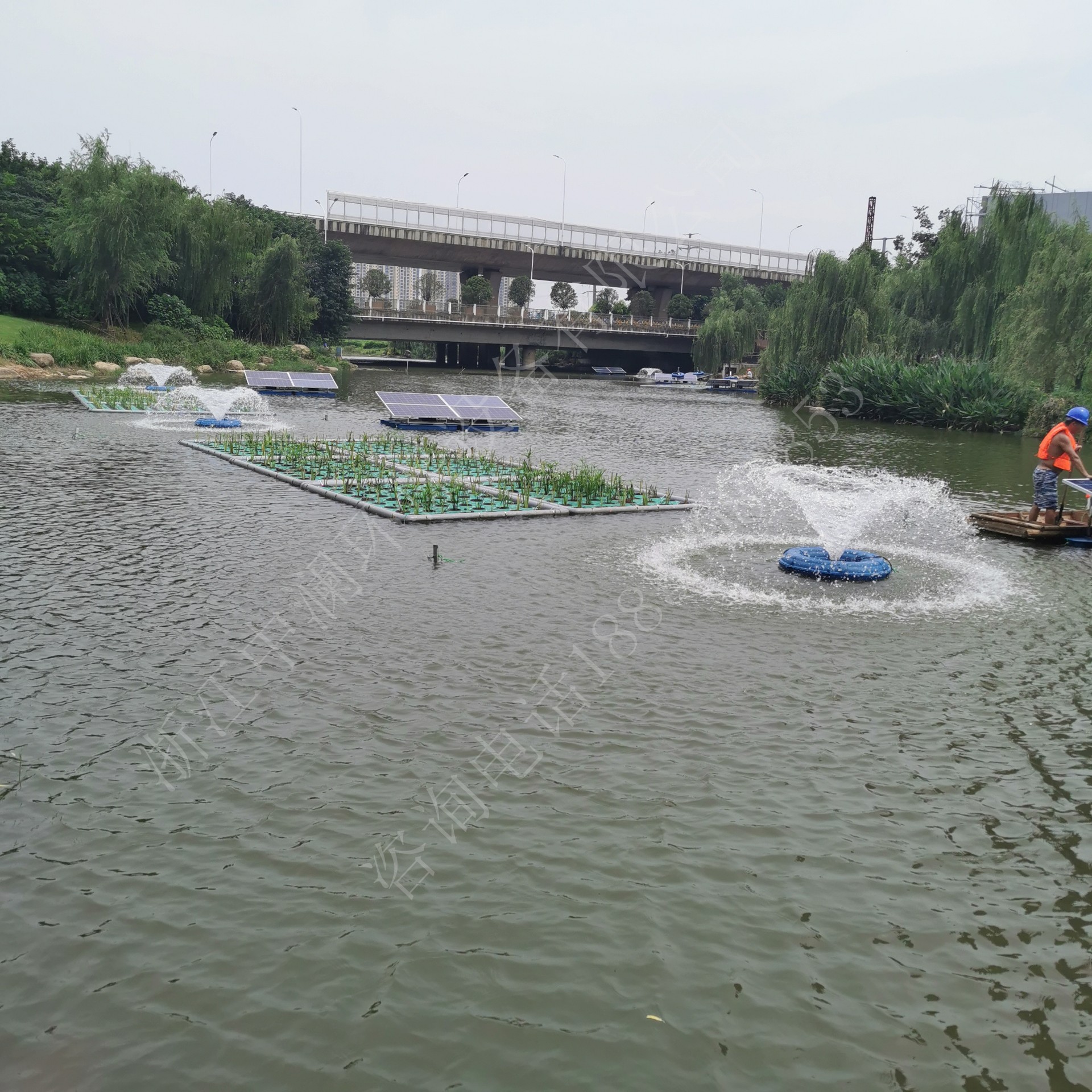 噴泉式太陽能曝氣機